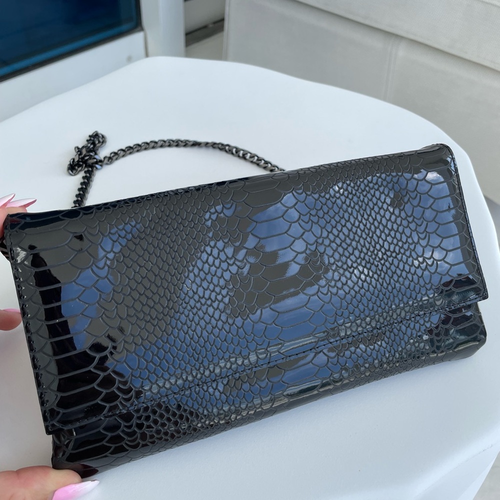 Casadei Patent Python Snakeskin Embossed Leather … - image 7